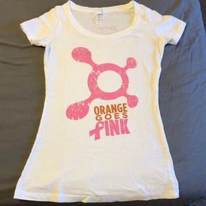 Oranetheory fitness “orange goes pink” t shirt